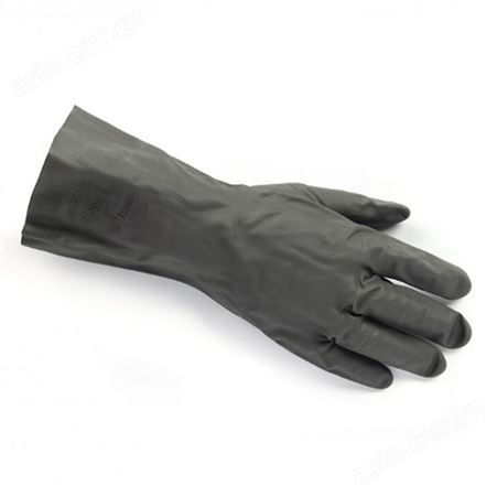 ansell/安思尔29-865黑色氯丁橡胶耐酸碱耐溶剂防化手套