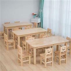 欧月 樟子松水性油漆笑脸 幼儿园实木桌椅定制